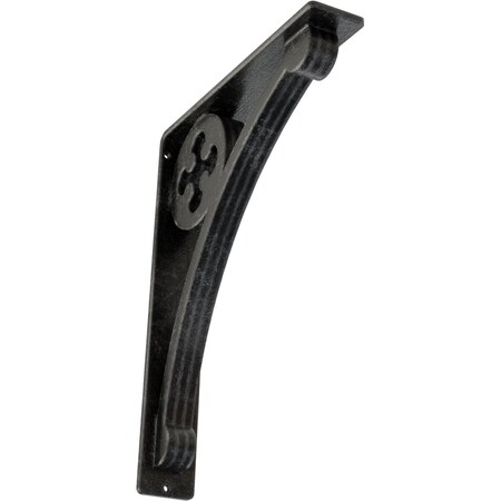 Ekena Millwork Crawley Wrought Iron Bracket, (Triple center brace), Antiqued Silver 2"W x 10"D x 12"H BKTM02X10X12TCRASV